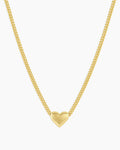 Lou Heart Charm Necklace || option::18K Gold Plated