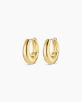 Lou Oval Huggies || option::18K Gold Plated