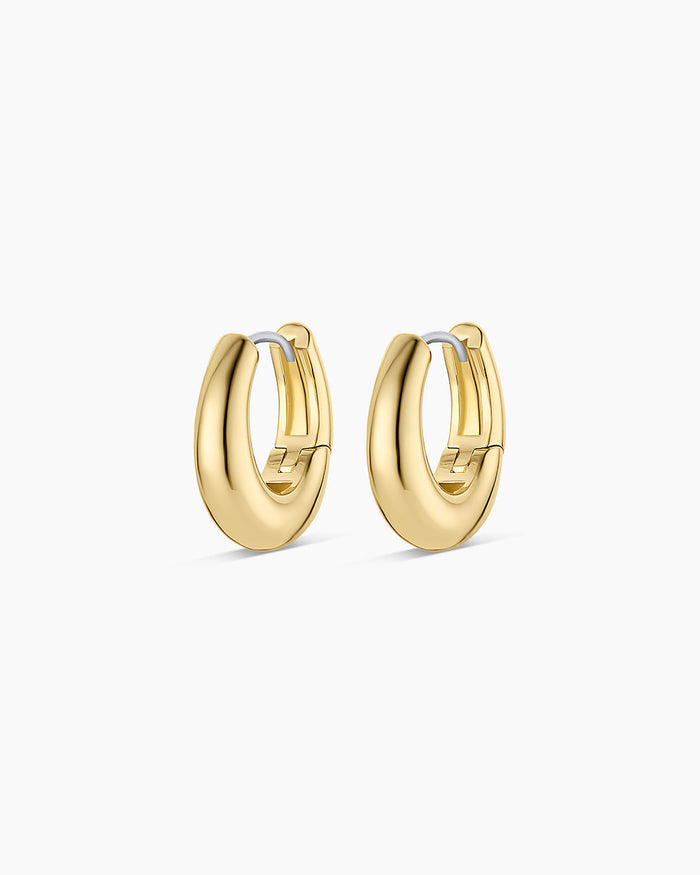 Lou Oval Huggies || option::18K Gold Plated
