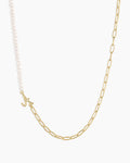 Lou Pearl Alphabet Necklace || option::18K Gold Plated, A