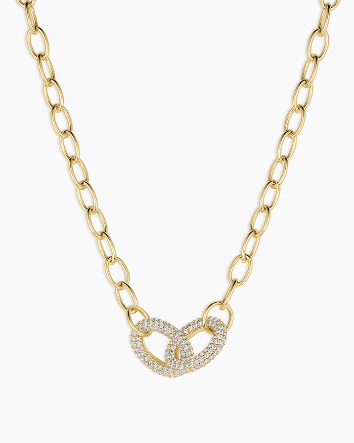 Lou Shimmer Interlocking Necklace || option::18K Gold Plated