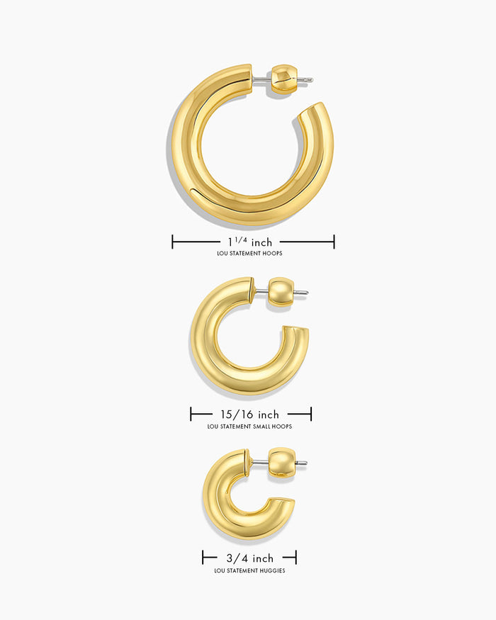 Lou Statement Small Hoops || option::18K Gold Plated