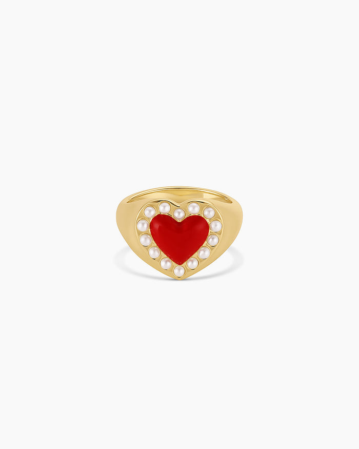 Love Pearl Ring || option::18K Gold Plated