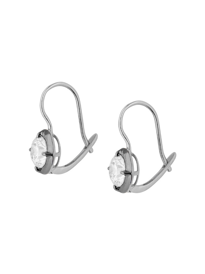 LUCIEN LATCHBACK EARRINGS IN MOISSANITE, STERLING SILVER