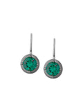 LUCIEN LATCHBACK EARRINGS IN NANO EMERALD, STERLING SILVER