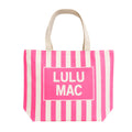 Lulu Mac Canvas Tote LM-BG-1002-Pink/White Stripe