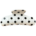 LULU MAC HAIR CLIPS LM-HR-1001- White/Black Dot