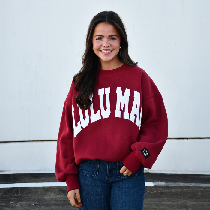Lulu Mac Sweatshirt Cardinal/White - Puff