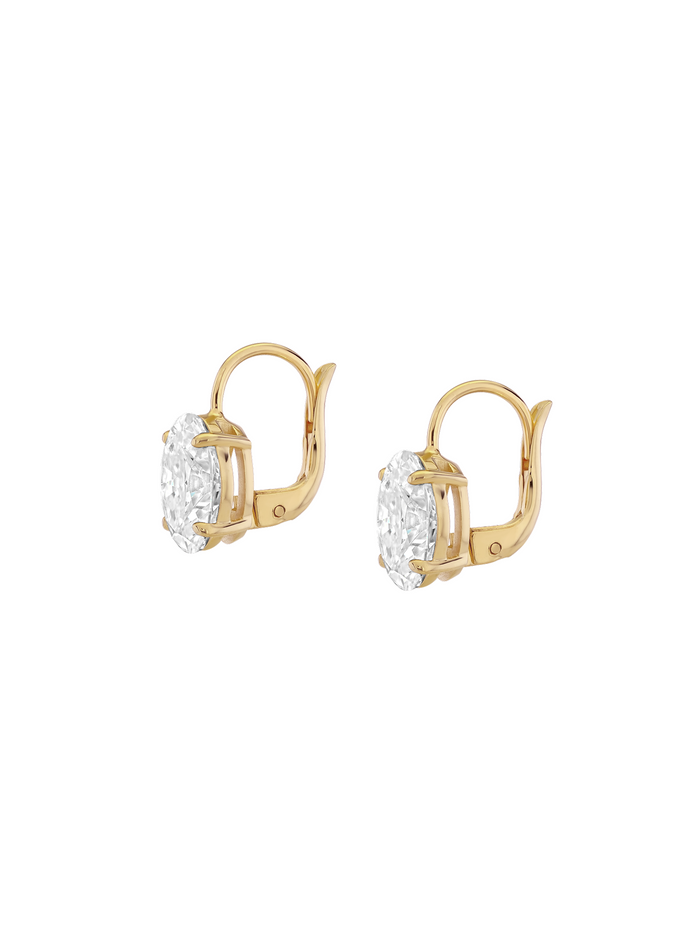 MARIE OVAL-CUT EARRINGS IN MOISSANITE, GOLD VERMEIL