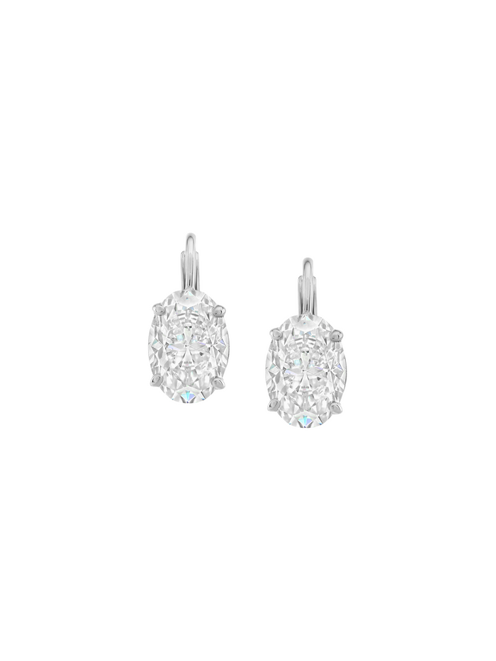 MARIE OVAL-CUT EARRINGS IN MOISSANITE, STERLING SILVER