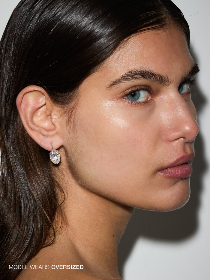 MARIE OVAL-CUT EARRINGS IN MOISSANITE, STERLING SILVER