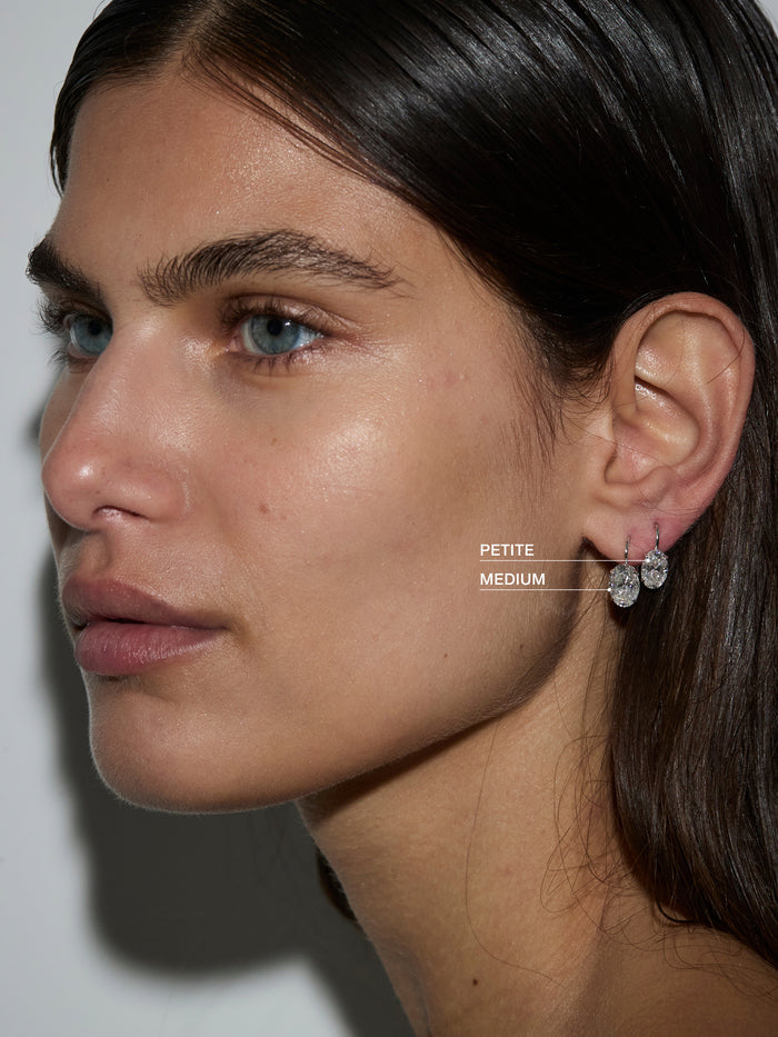 MARIE OVAL-CUT EARRINGS IN MOISSANITE, STERLING SILVER