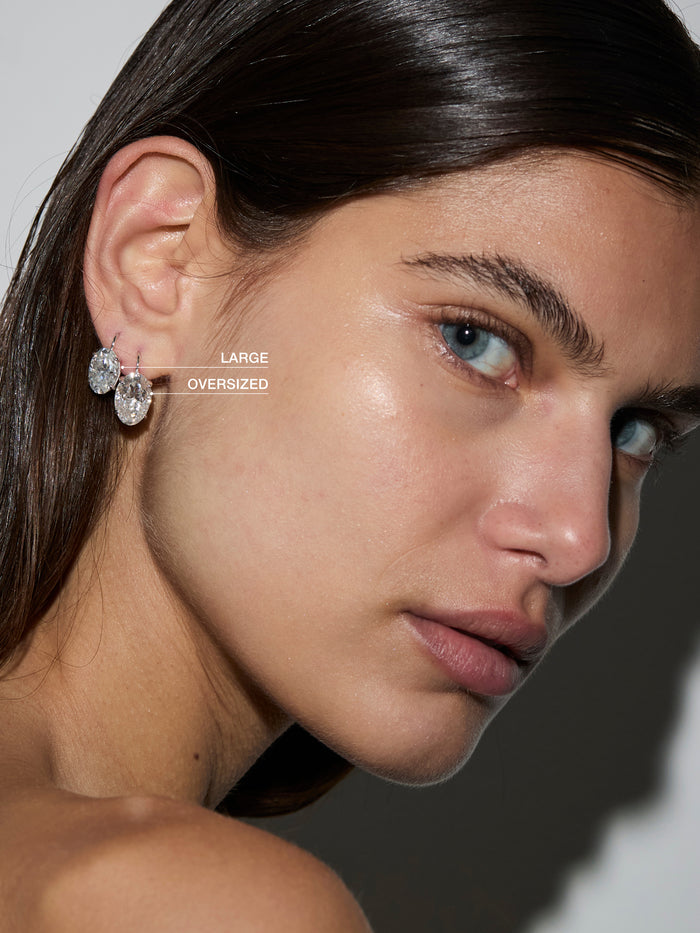 MARIE OVAL-CUT EARRINGS IN MOISSANITE, STERLING SILVER