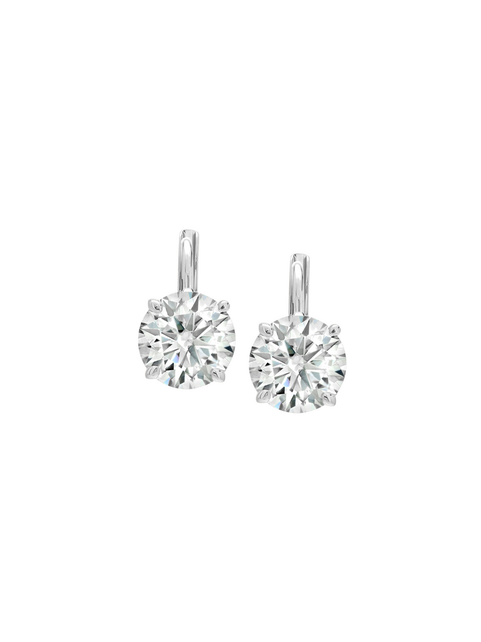 MARIE ROUND-CUT EARRINGS IN MOISSANITE, STERLING SILVER