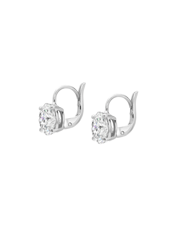 MARIE ROUND-CUT EARRINGS IN MOISSANITE, STERLING SILVER