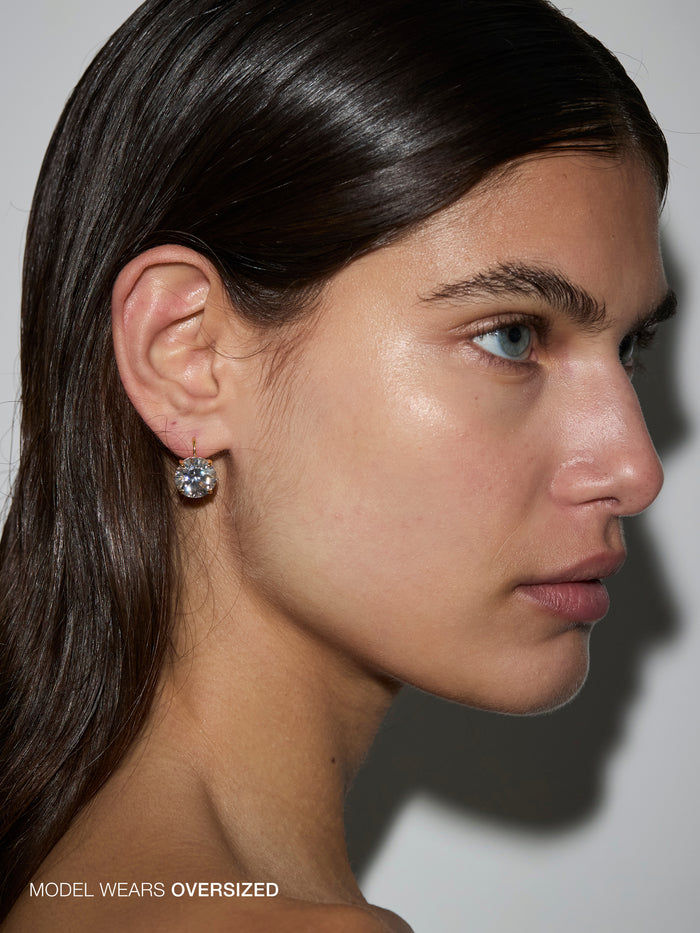 MARIE ROUND-CUT EARRINGS IN MOISSANITE, STERLING SILVER