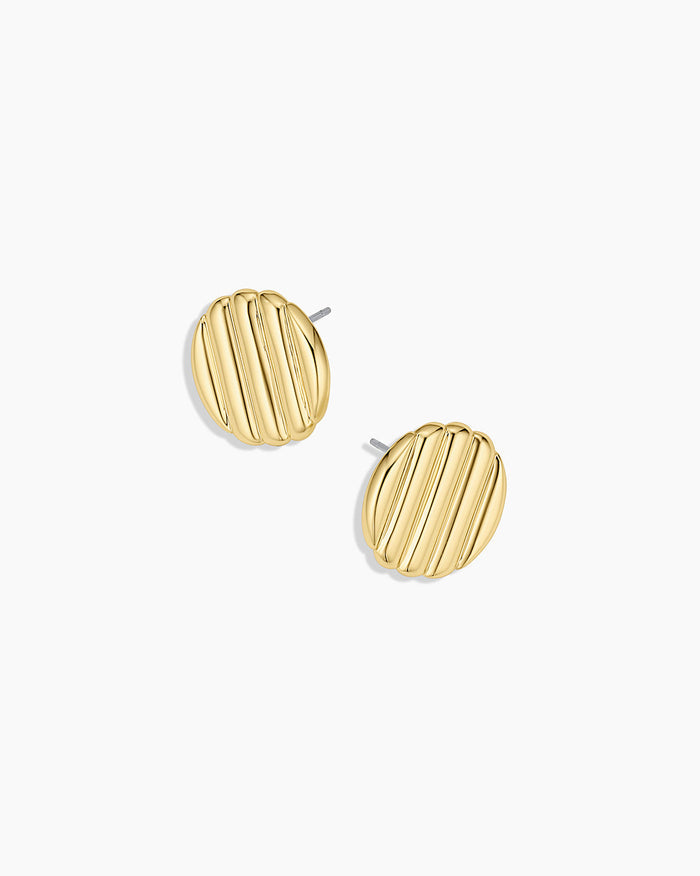 Melrose Diagonal Studs || option::18K Gold Plated