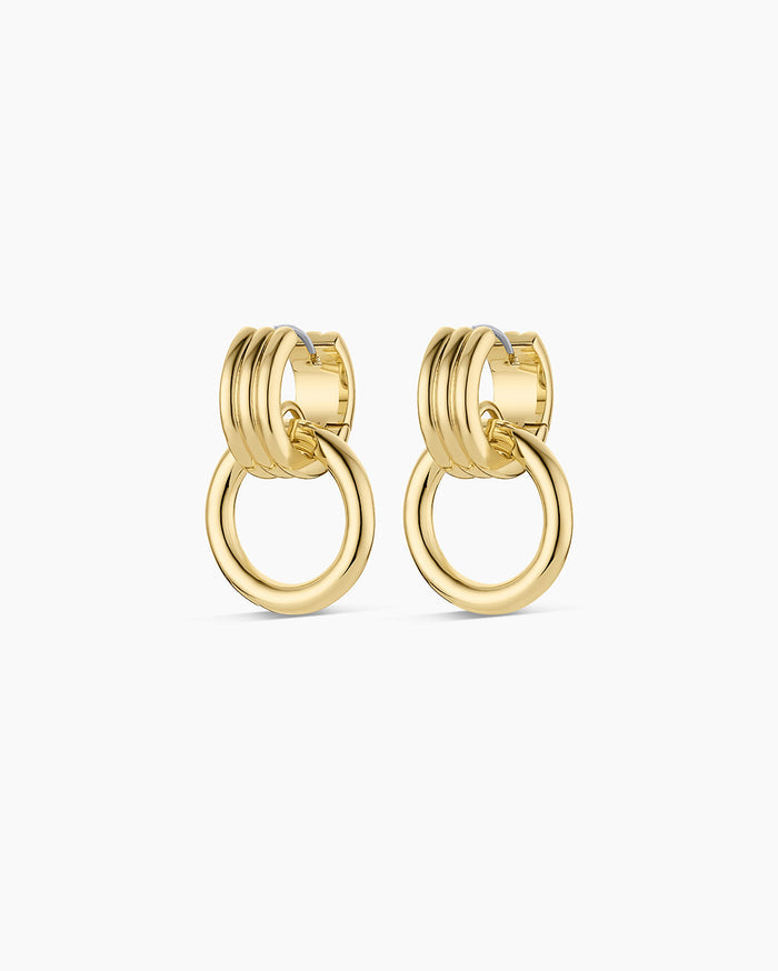 Melrose Drop Hoops || option::18K Gold Plated
