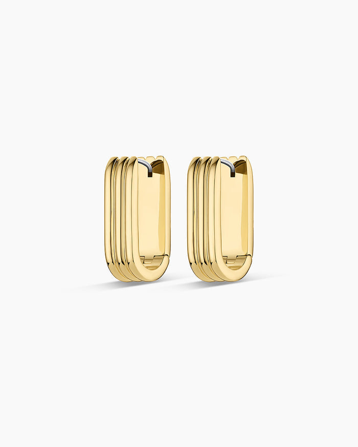 Melrose Link Hoops || option::18K Gold Plated