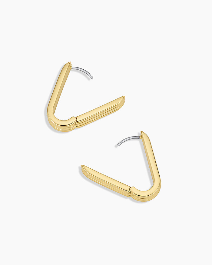 Melrose Link Hoops || option::18K Gold Plated