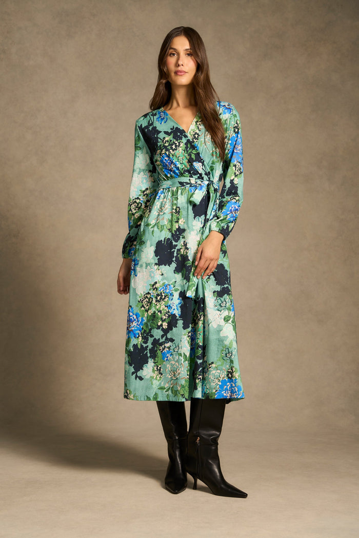 Mercerised Cotton Dress - Midnight Blossom