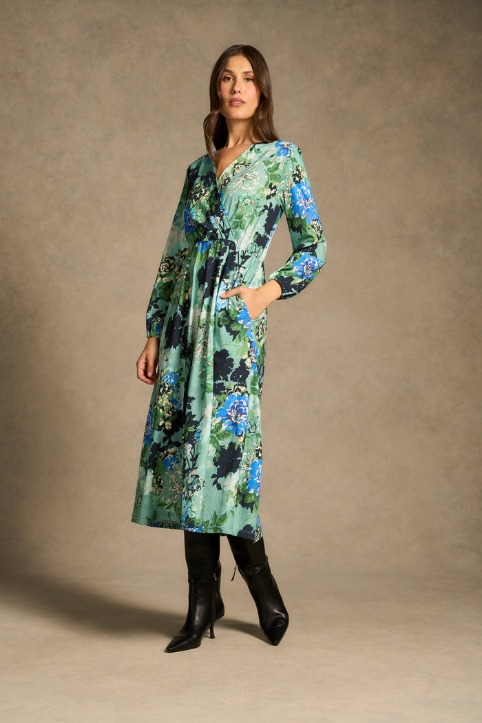 Mercerised Cotton Dress - Midnight Blossom