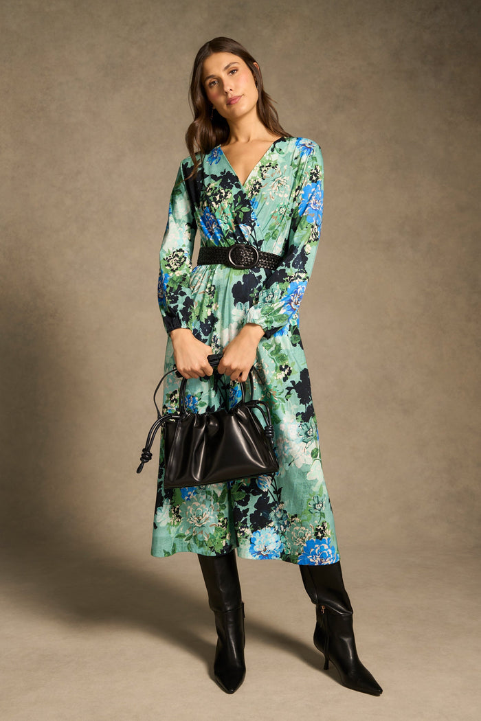 Mercerised Cotton Dress - Midnight Blossom