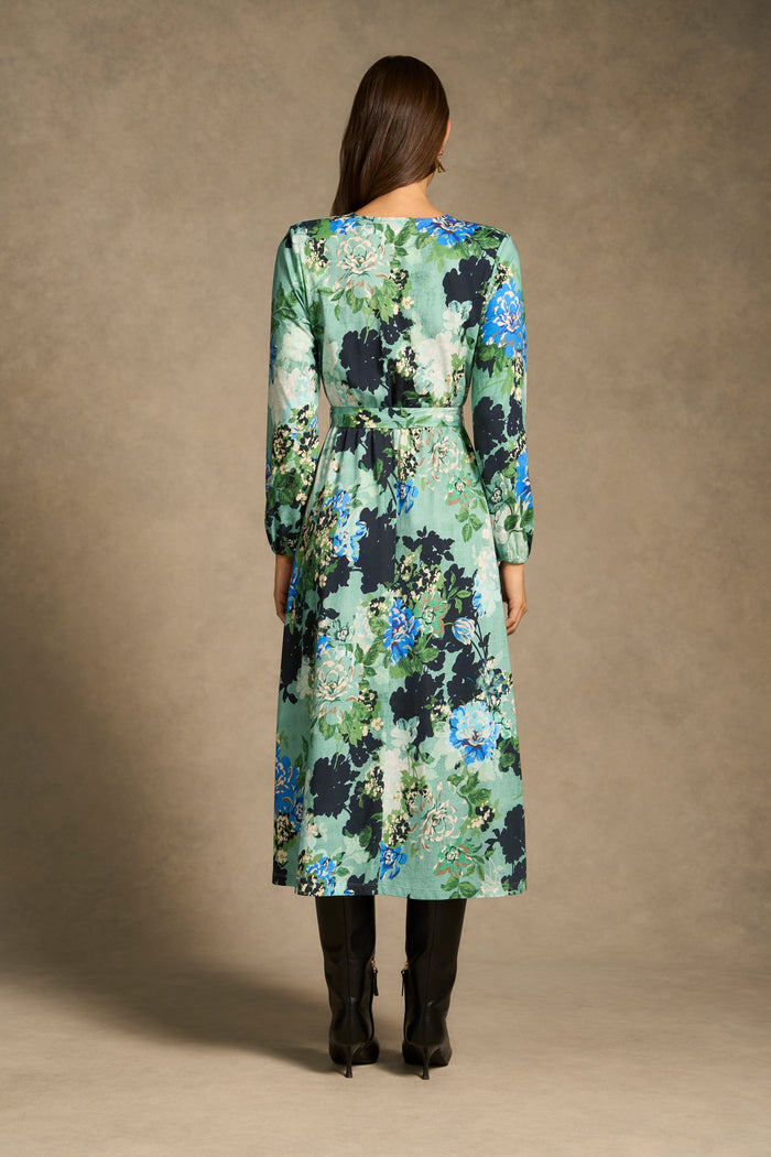 Mercerised Cotton Dress - Midnight Blossom