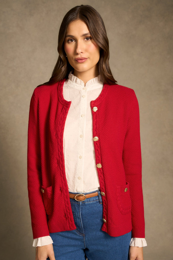 Milano Knit Jacket - Rouge