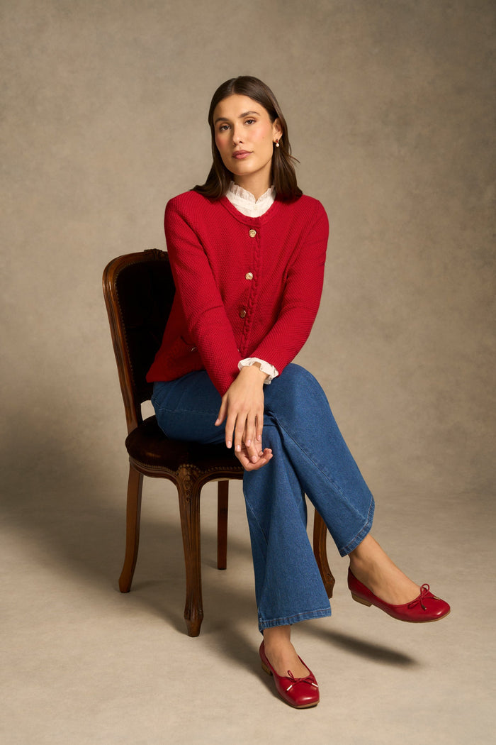 Milano Knit Jacket - Rouge