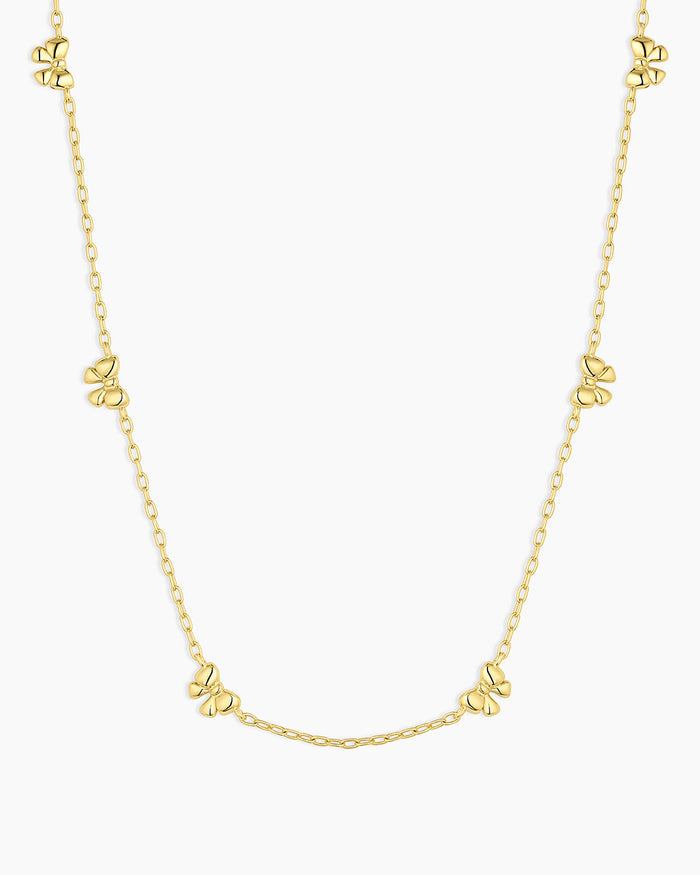 Mini Bow Necklace || option::18K Gold Plated