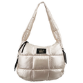 MP-8412 PUFFER METALLIC TOTE BAG - OFF WHITE