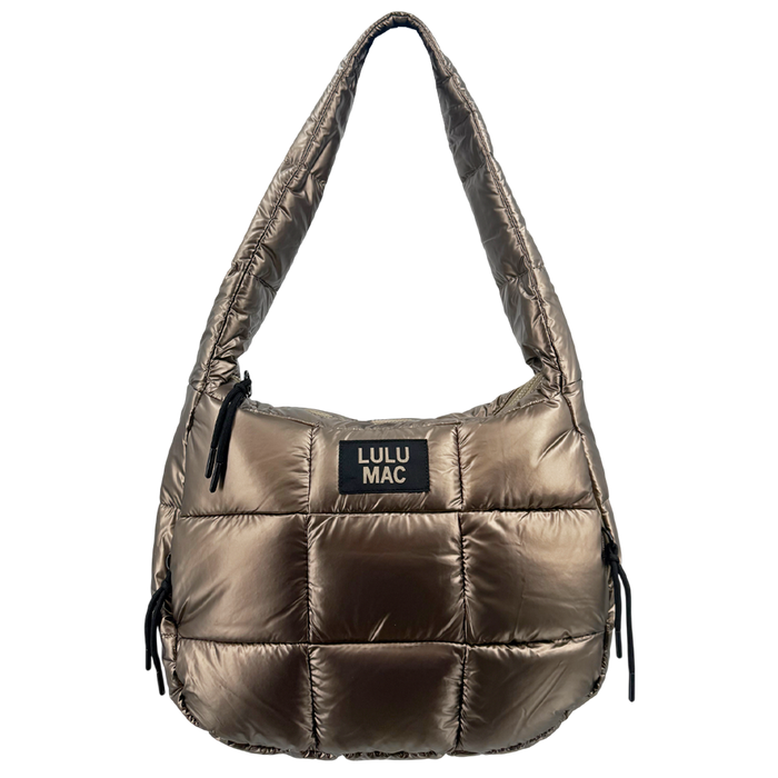 MP-8412 PUFFER METALLIC TOTE BAG - OLIVE