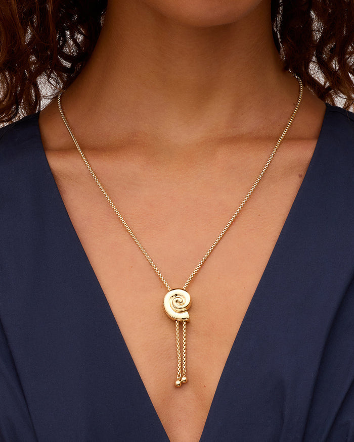 Nautilus Bolo Necklace || option::18K Gold Plated