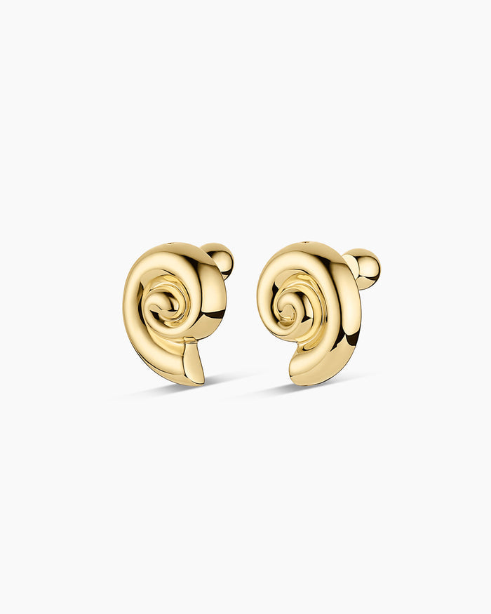 Nautilus Statement Earrings || option::18K Gold Plated