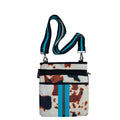 NP-3500 COW BROWN TURQ NEOPRENE CROSSBODY BAG
