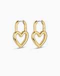 Open Heart Padlock Hoops || option::18K Gold Plated