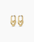 Open Heart Padlock Huggies || option::18K Gold Plated