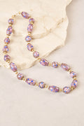 Painted Bead Necklace - Purple