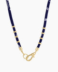 Paisley Bandana Long Necklace || option::18K Gold Plated, Navy