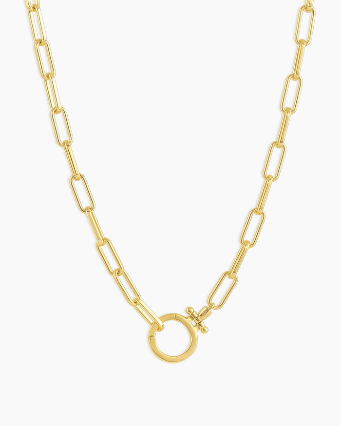 Parker Necklace Paperclip Necklace || option::18 in., 18K Gold Plated