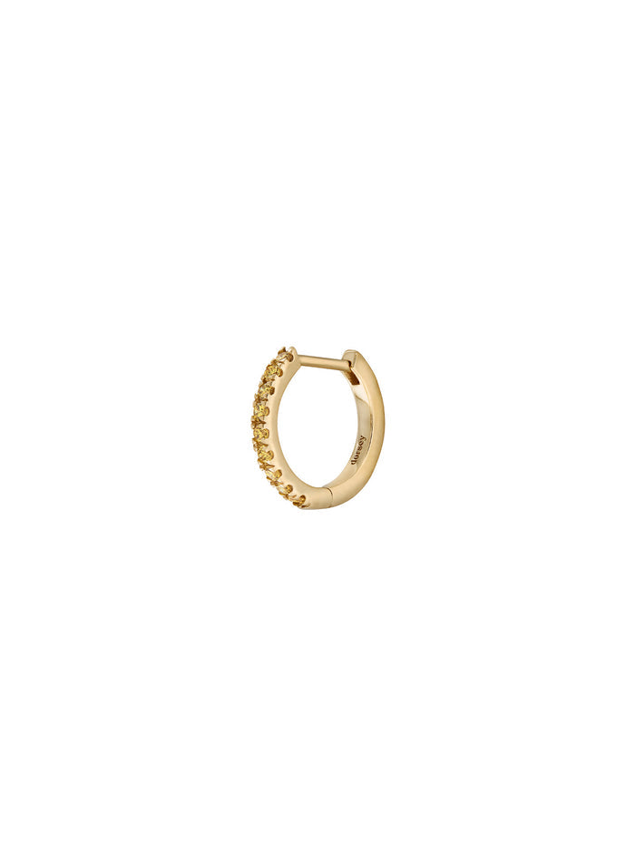 PAVÉ HUGGIE EARRING IN LAB YELLOW SAPPHIRE, 18K GOLD VERMEIL