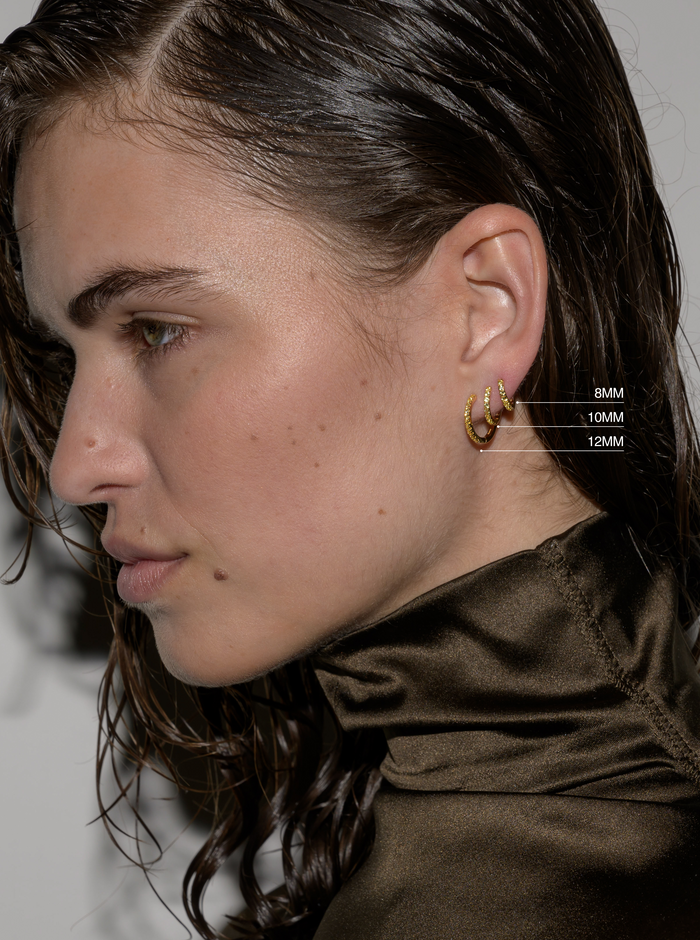 PAVÉ HUGGIE EARRING IN LAB YELLOW SAPPHIRE, 18K GOLD VERMEIL