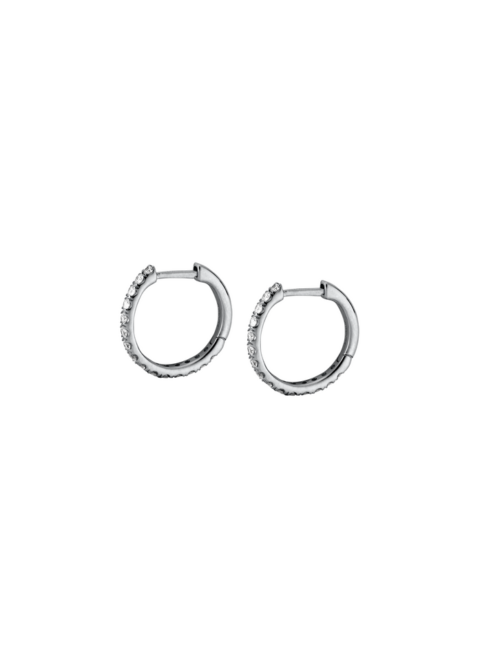 PAVÉ HUGGIE EARRING IN MOISSANITE, STERLING SILVER