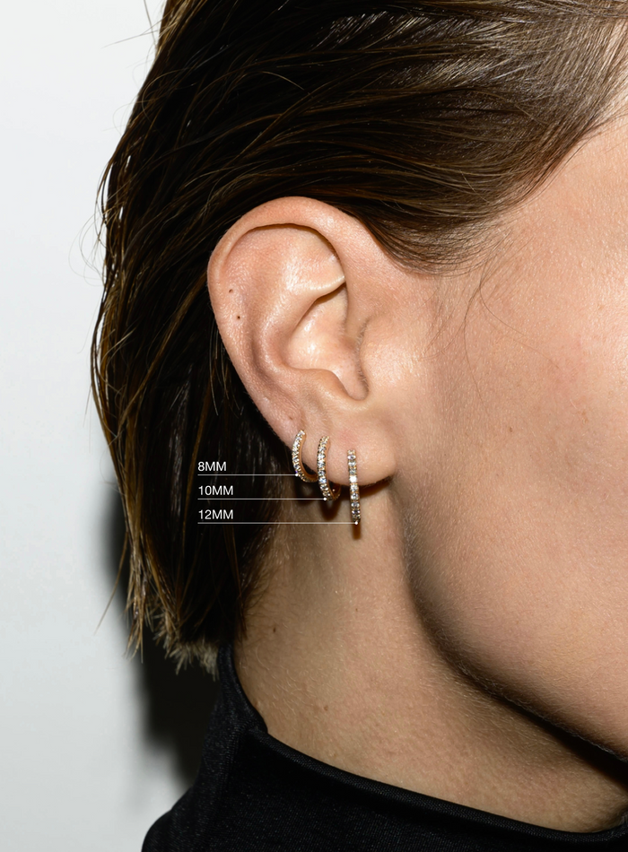 PAVÉ HUGGIE EARRING IN MOISSANITE, STERLING SILVER