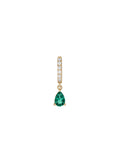 PAVÉ PEAR-DROP HUGGIE EARRING IN LAB EMERALD, 18K GOLD VERMEIL