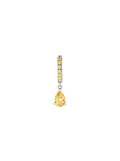 PAVÉ PEAR-DROP HUGGIE EARRING IN LAB YELLOW SAPPHIRE, STERLING SILVER