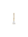 PAVÉ PEAR-DROP HUGGIE EARRING IN MOISSANITE, 18K GOLD VERMEIL