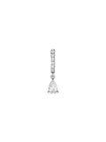 PAVÉ PEAR-DROP HUGGIE EARRING IN MOISSANITE, STERLING SILVER