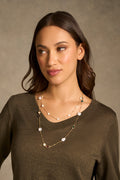 Pearl and Stone Layered Necklace - Multicolour